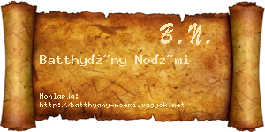 Batthyány Noémi névjegykártya